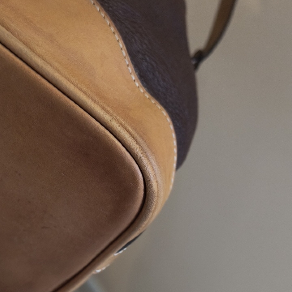 Ghurka Maroon Leather Bucket Bag 11x10x5 - Picture 6 of 16